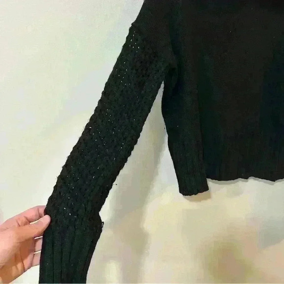 Derek Lam Loc Athleta Black Chunky Knit Turtleneck Oversized Sweater Size Large - Picture 3 of 6
